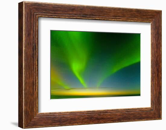 Northern Lights over the Sea, Beaufort Sea, ANWR, Alaska, USA-Steve Kazlowski-Framed Photographic Print