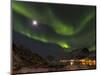 Northern Lights over village Maervoll, island Vestvagoy. Lofoten Islands. Norway-Martin Zwick-Mounted Photographic Print