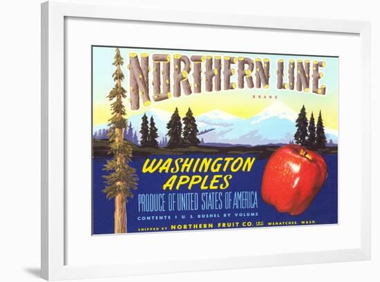 Northern Line Apple Label-null-Framed Art Print