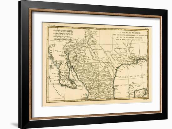 Northern Mexico, from 'Atlas De Toutes Les Parties Connues Du Globe Terrestre' by Guillaume…-Charles Marie Rigobert Bonne-Framed Giclee Print