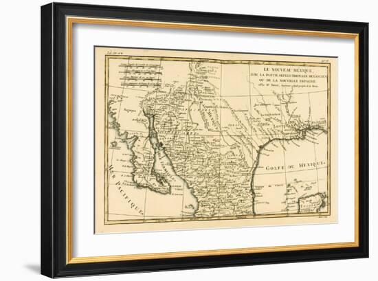 Northern Mexico, from 'Atlas De Toutes Les Parties Connues Du Globe Terrestre' by Guillaume…-Charles Marie Rigobert Bonne-Framed Giclee Print