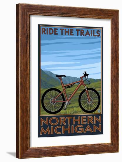 Northern Michigan - Ride the Trails-Lantern Press-Framed Art Print