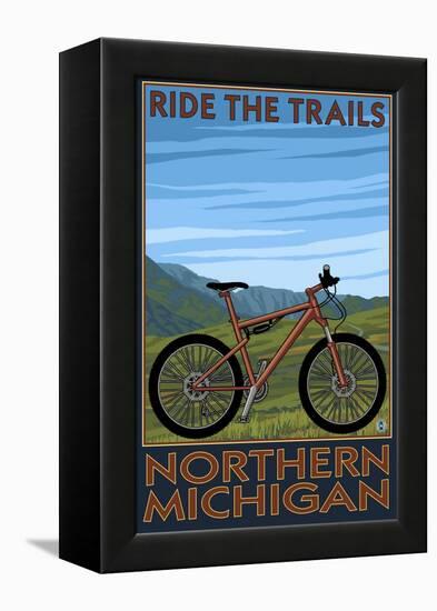 Northern Michigan - Ride the Trails-Lantern Press-Framed Stretched Canvas