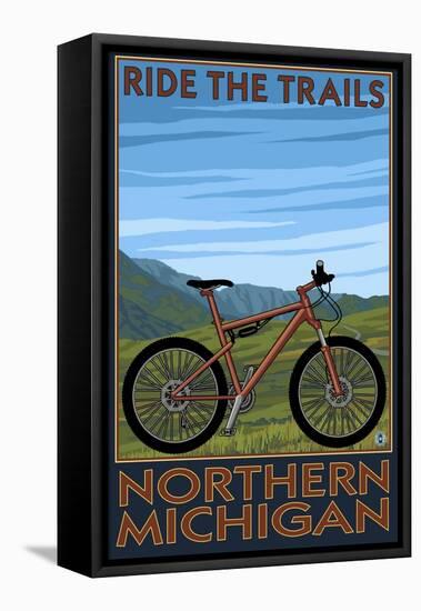 Northern Michigan - Ride the Trails-Lantern Press-Framed Stretched Canvas