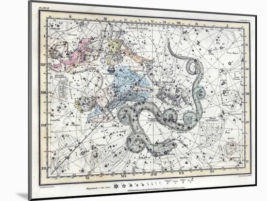 Northern Sky Constellations, 1822-Science Source-Mounted Giclee Print