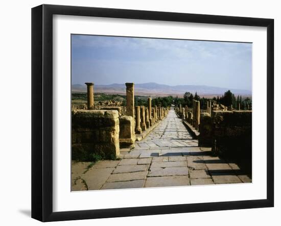 Northern Street,Timgad (founded 100 AD by Trajan), Algeria, North Africa-null-Framed Photographic Print