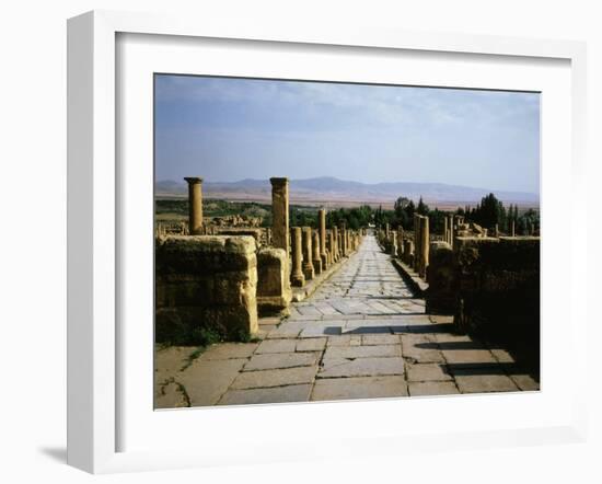 Northern Street,Timgad (founded 100 AD by Trajan), Algeria, North Africa-null-Framed Photographic Print