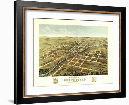 Northfield, Minnesota - Panoramic Map-Lantern Press-Framed Art Print