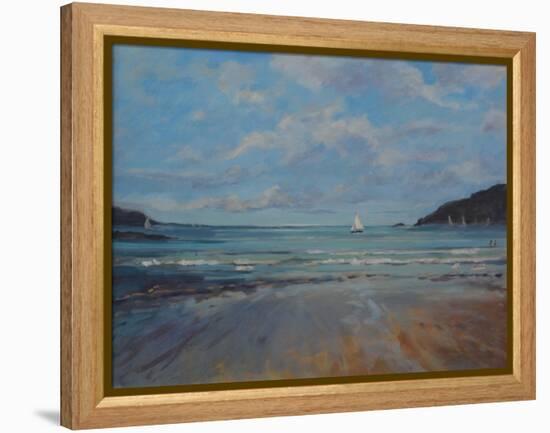 Northsands Salcombe, Sailing , 2016-Jennifer Wright-Framed Premier Image Canvas