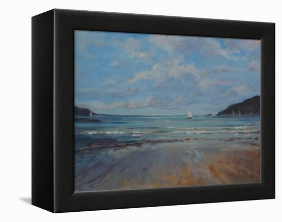 Northsands Salcombe, Sailing , 2016-Jennifer Wright-Framed Premier Image Canvas