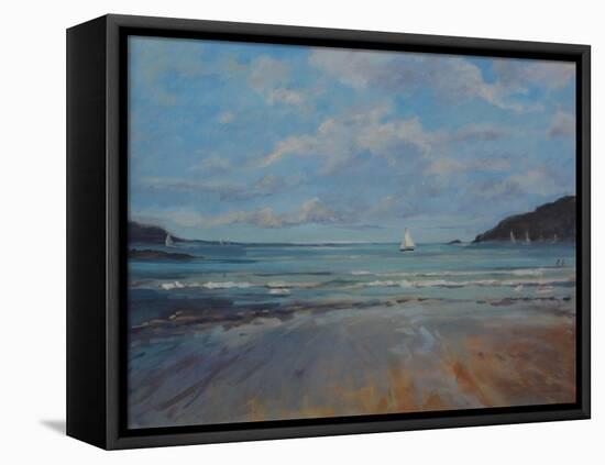 Northsands Salcombe, Sailing , 2016-Jennifer Wright-Framed Premier Image Canvas