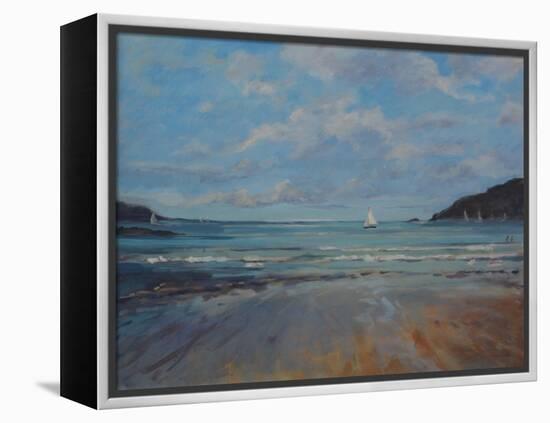 Northsands Salcombe, Sailing , 2016-Jennifer Wright-Framed Premier Image Canvas