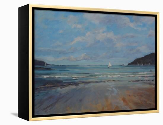 Northsands Salcombe, Sailing , 2016-Jennifer Wright-Framed Premier Image Canvas