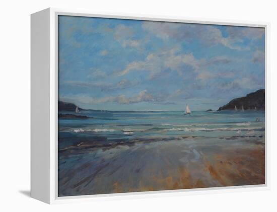 Northsands Salcombe, Sailing , 2016-Jennifer Wright-Framed Premier Image Canvas