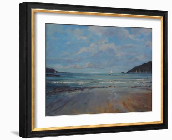 Northsands Salcombe, Sailing , 2016-Jennifer Wright-Framed Giclee Print