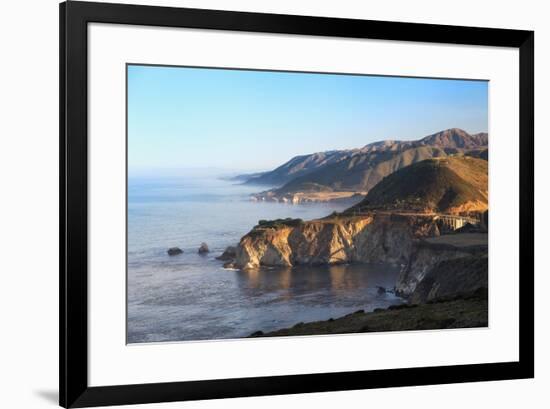 Northward view of Coastline from Big Sur, California at sunrise-Sheila Haddad-Framed Premium Photographic Print