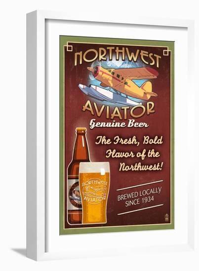 Northwest Aviator Beer-Lantern Press-Framed Art Print