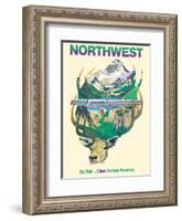 Northwest - By Rail Takes You Clear Across America-David Klein-Framed Art Print