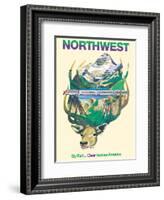 Northwest - By Rail Takes You Clear Across America-David Klein-Framed Art Print
