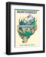 Northwest - By Rail Takes You Clear Across America-David Klein-Framed Art Print