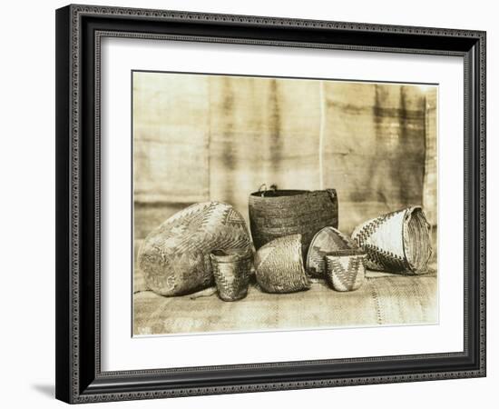 Northwest Native American Baskets-Asahel Curtis-Framed Giclee Print