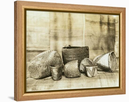 Northwest Native American Baskets-Asahel Curtis-Framed Premier Image Canvas