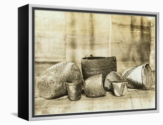 Northwest Native American Baskets-Asahel Curtis-Framed Premier Image Canvas