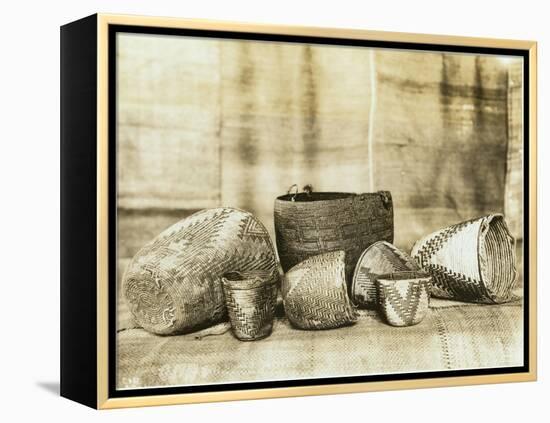 Northwest Native American Baskets-Asahel Curtis-Framed Premier Image Canvas