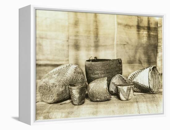 Northwest Native American Baskets-Asahel Curtis-Framed Premier Image Canvas