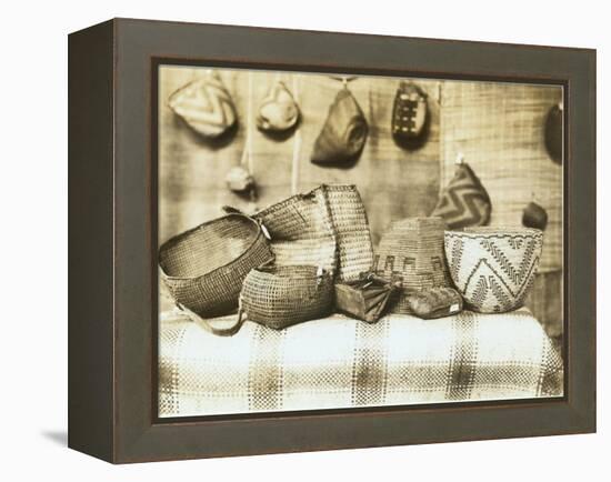 Northwest Native American Baskets-Asahel Curtis-Framed Premier Image Canvas