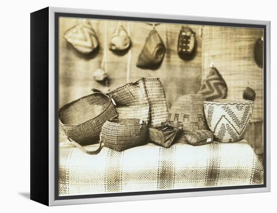 Northwest Native American Baskets-Asahel Curtis-Framed Premier Image Canvas