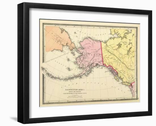 Northwestern America Showing the Territory ceded by Russia to the United States, c.1872-null-Framed Art Print