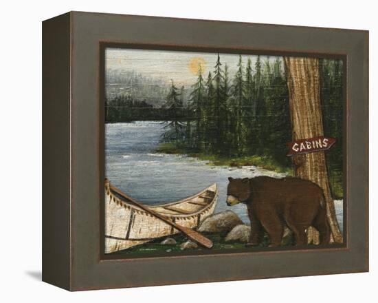 Northwoods Bear Crop-David Cater Brown-Framed Stretched Canvas