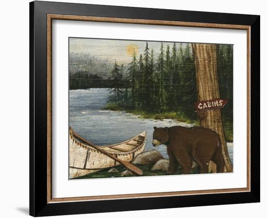 Northwoods Bear Crop-David Cater Brown-Framed Art Print