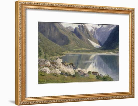 Norvège, bord d'un fjord au printemps .1896-Johannes Martin Grimelund-Framed Giclee Print