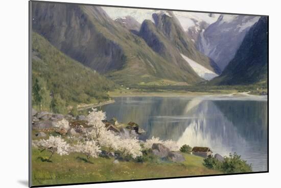 Norvège, bord d'un fjord au printemps .1896-Johannes Martin Grimelund-Mounted Giclee Print
