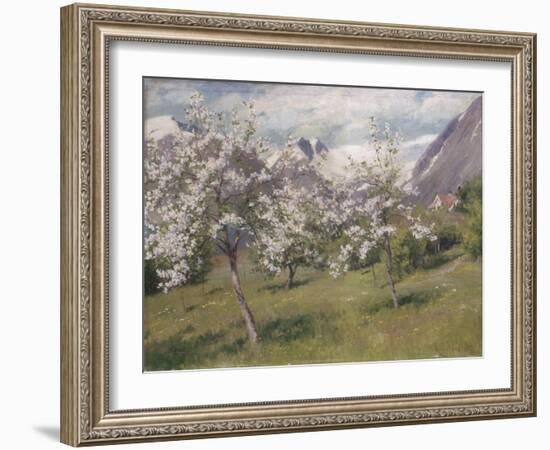 Norvège, verger en fleur (Harland) .1898-Johannes Martin Grimelund-Framed Giclee Print