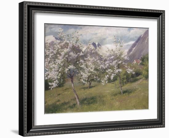 Norvège, verger en fleur (Harland) .1898-Johannes Martin Grimelund-Framed Giclee Print