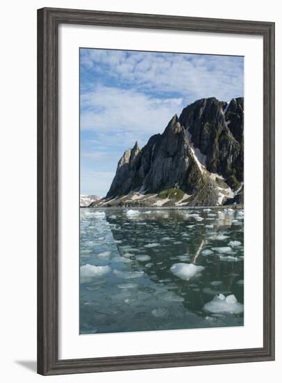 Norway, Barents Sea, Svalbard, Spitsbergen. Hamiltonbukukta, Raudfjord. Floating Ice in Calm Bay-Cindy Miller Hopkins-Framed Photographic Print