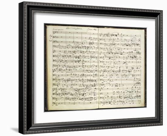 Norway, Bergen, Autograph Score of First Work of Edvard Hagerup Grieg-null-Framed Giclee Print