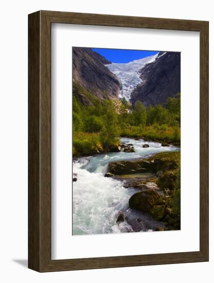 Norway. Briksdal Glacier and River-Kymri Wilt-Framed Photographic Print