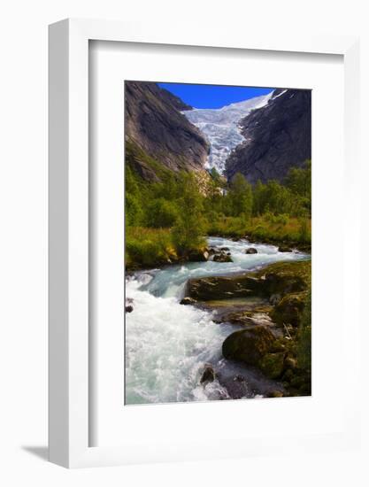 Norway. Briksdal Glacier and River-Kymri Wilt-Framed Photographic Print