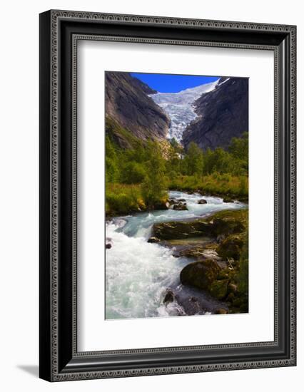 Norway. Briksdal Glacier and River-Kymri Wilt-Framed Photographic Print