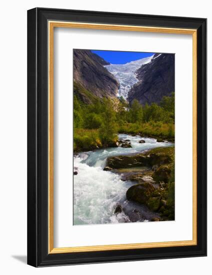 Norway. Briksdal Glacier and River-Kymri Wilt-Framed Photographic Print