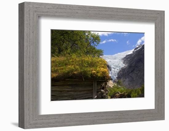 Norway. Briksdal Glacier and Sod Roof-Kymri Wilt-Framed Photographic Print