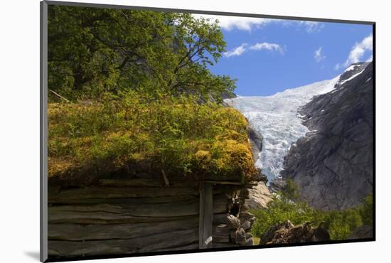 Norway. Briksdal Glacier and Sod Roof-Kymri Wilt-Mounted Photographic Print