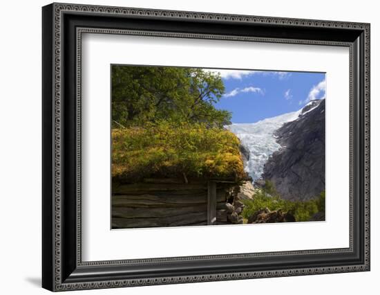 Norway. Briksdal Glacier and Sod Roof-Kymri Wilt-Framed Photographic Print