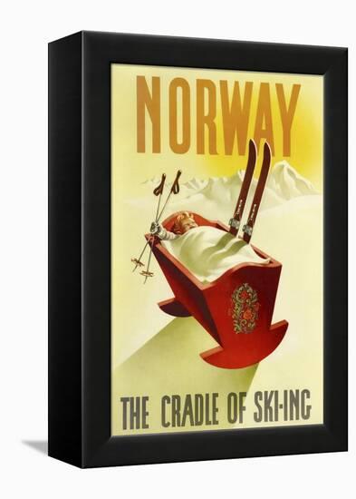 Norway Cradle Skiing-null-Framed Premier Image Canvas