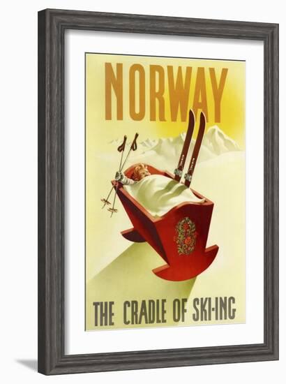 Norway Cradle Skiing-null-Framed Giclee Print