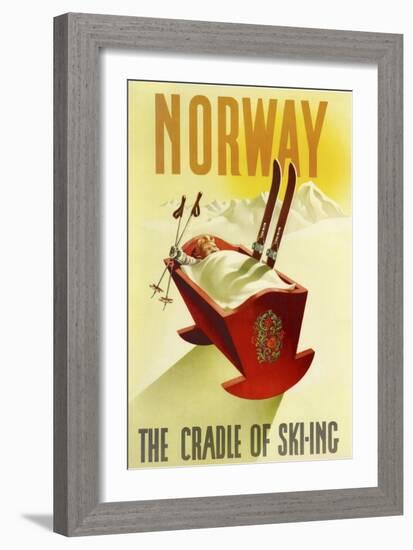 Norway Cradle Skiing-null-Framed Giclee Print